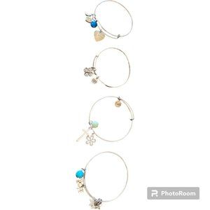 Four Alex and Ani bracelets, bundle of 4